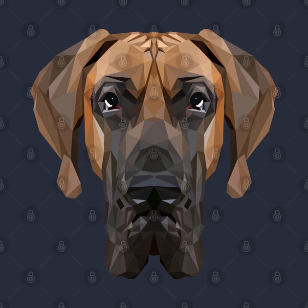 Great Dane Low Poly Art by TheLowPolyArtist