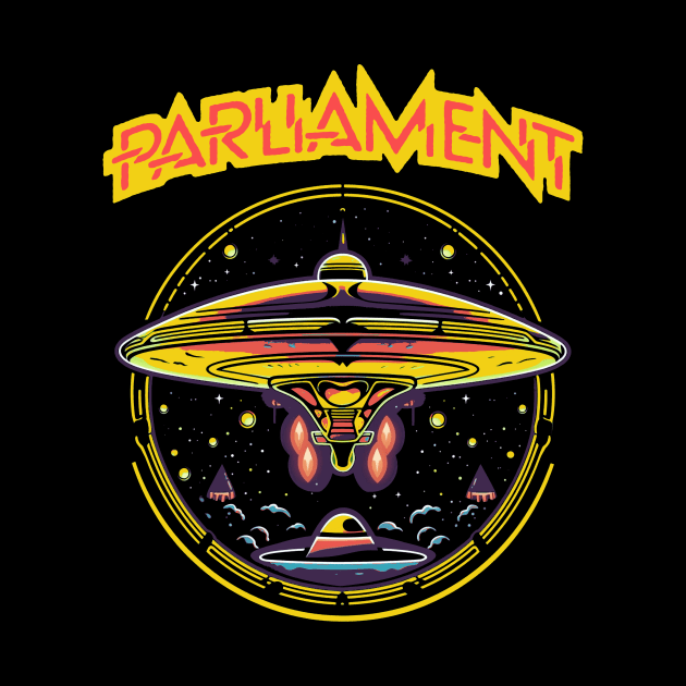 Parliament Funkadelic Retro Mothership UFO Rock Funk Throwback by robotbasecamp