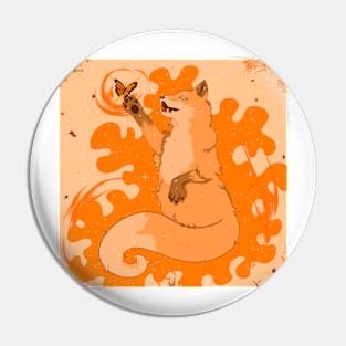 Cute fox with butterfly Pin