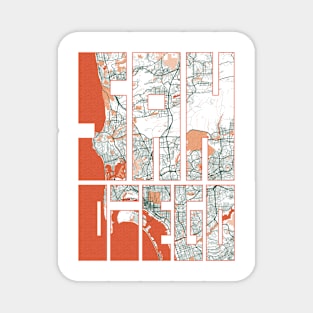 San Diego, California, USA City Map Typography - Bohemian Magnet