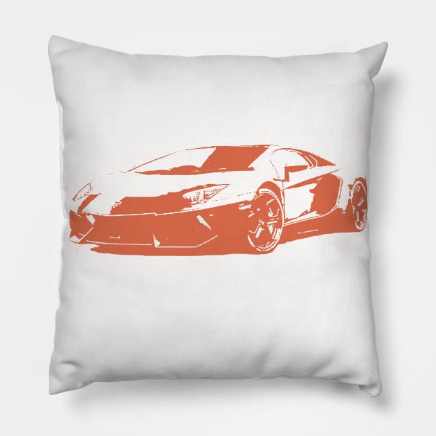 Lamborghini Aventador Chartreuse Pillow by usastore