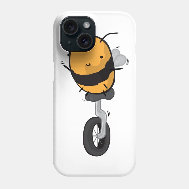 Bee on a unicycle Phone Case by PandaSiege