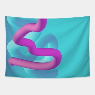 Fluid geometric shape worm. Love man and woman abstract symbol Tapestry