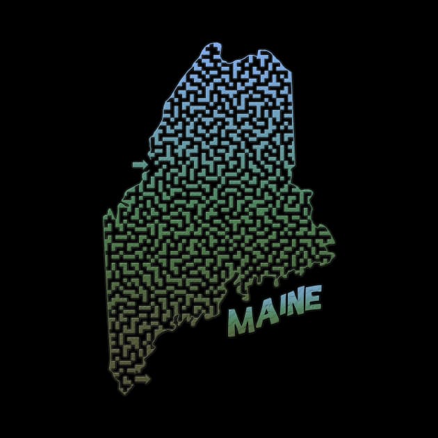 Maine State Outline Maze & Labyrinth by gorff