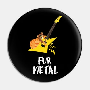 Retro Electric Guitar Cat | Funny Heavy Metal | Gift Ideas Pin