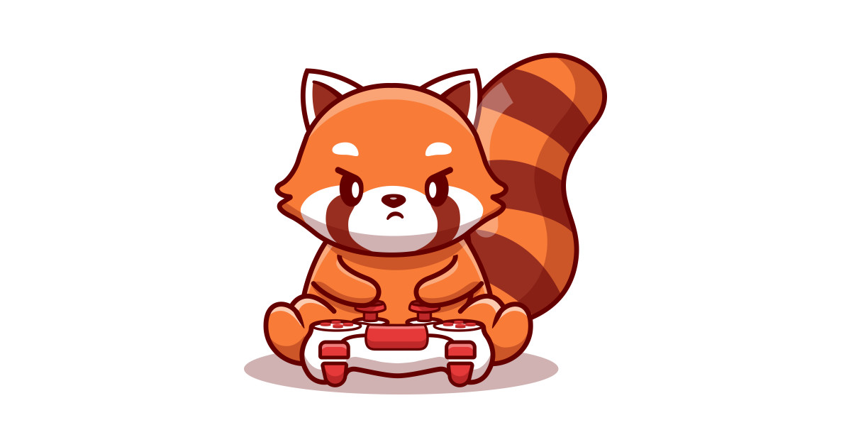 Cute Red Panda Gaming - Gaming - T-Shirt | TeePublic