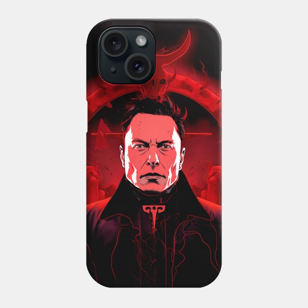 Elon Musk: Evil on a Dark Background Phone Case by Puff Sumo