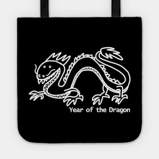 Year of the Dragon White Line Tote