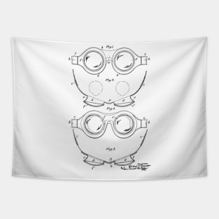 Goggles Vintage Patent Hand Drawing Tapestry