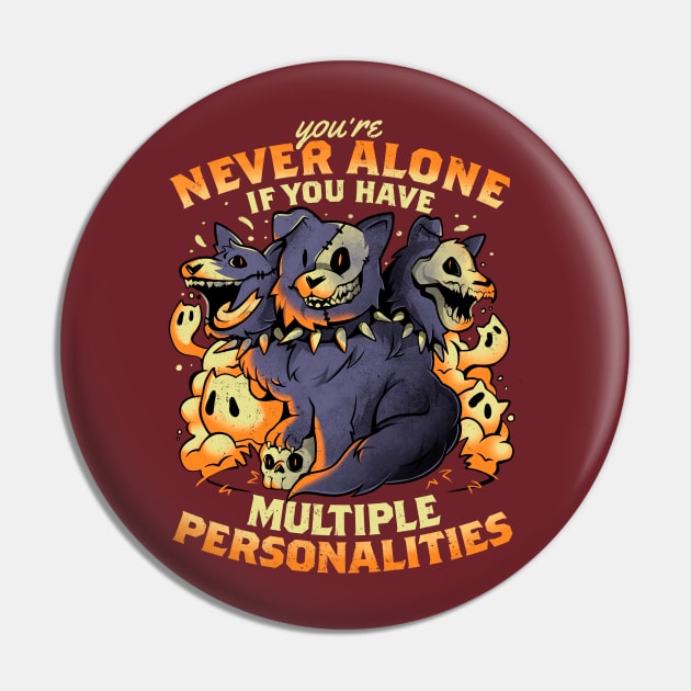 Multiple Personalities - Funny Evil Hell Dog Gift Pin by eduely