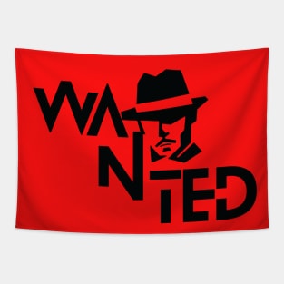 Wanted man typography design Tapestry