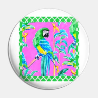 Macaw parrot watercolor Pin