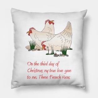 Three French Hens Pillow