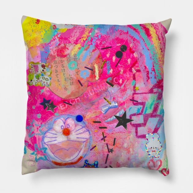 peach candy Pillow by gummygunk