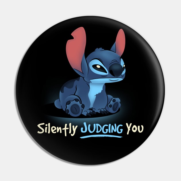 Stitch Silently Judging You Pin by Digital Magician
