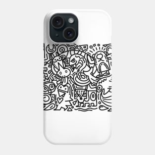 cute cartoon sketch animals Phone Case