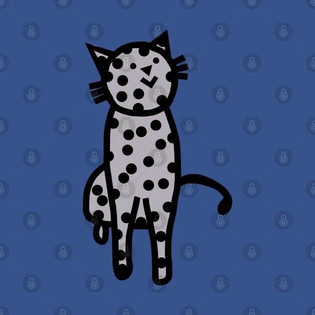 Gray Black Spotty Cat by ellenhenryart