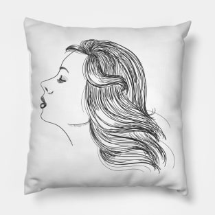 Woman Pencil portrait Pillow