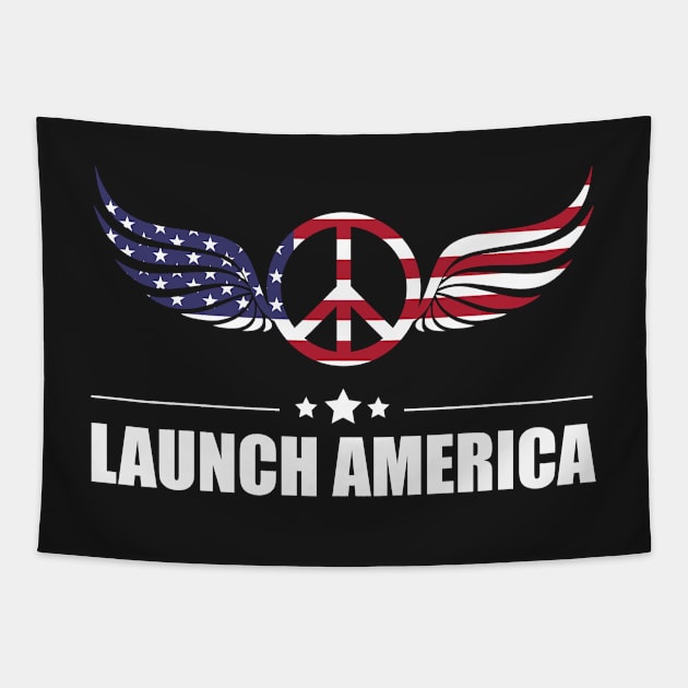 LAUNCH AMERICA Tapestry by teesvira