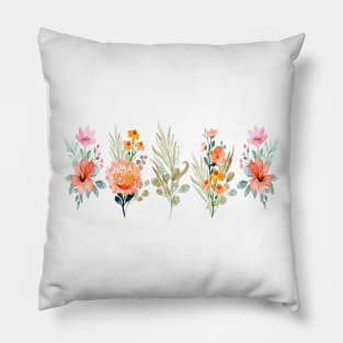 Colorful Watercolor Wild Flower Pillow