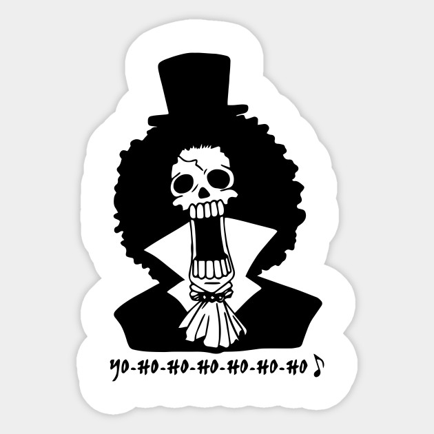 Brook Signature Laugh One Piece Sticker Teepublic