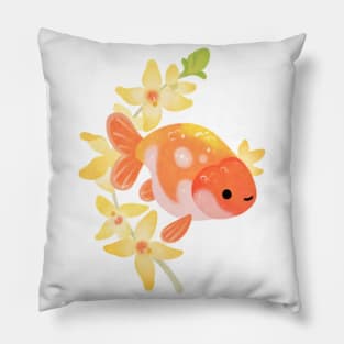 Ranchu and Forsythias 2 Pillow