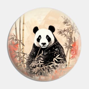 Panda bear with bamboo Pin