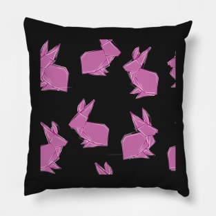 Pink Origami Rabbit Pillow