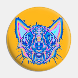 Diaphonized cat skull Pan flag edition Pin