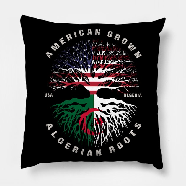 American Grown Algerian Roots Algeria Flag Pillow by heart teeshirt