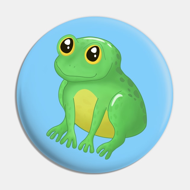 Cute Green Frog Pin by Purrfect