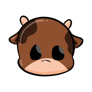 vector illustration of a brown cow's head(tee) T-Shirt