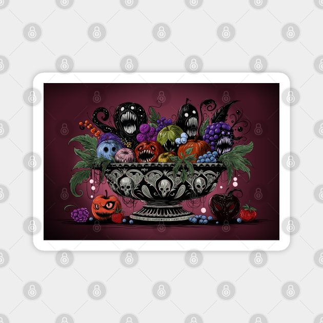 Monster Fruit Bowl Still Life Magnet by H. R. Sinclair