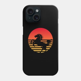 RETRO SUNSET HORSE Phone Case