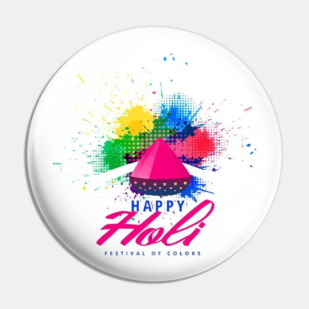 Abstract Colorful Splash for Holi Pin by jobieh shop