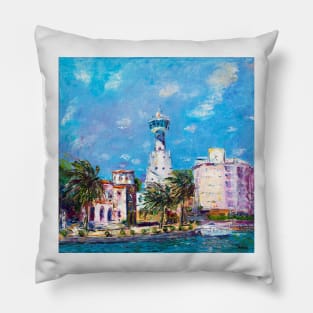 Blue Sky Over Empuriabrava Pillow