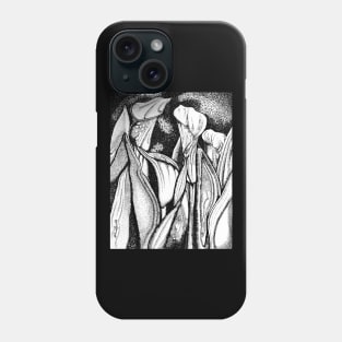 Black and White Lilys Phone Case