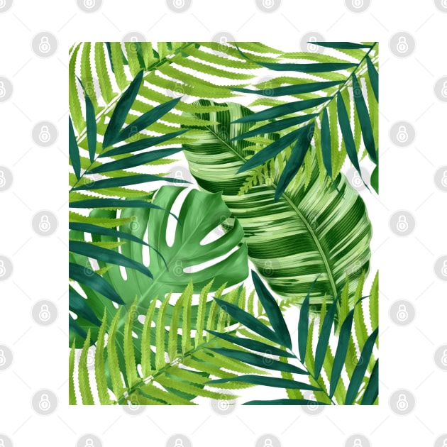 Green Tropical Leaves by CatyArte