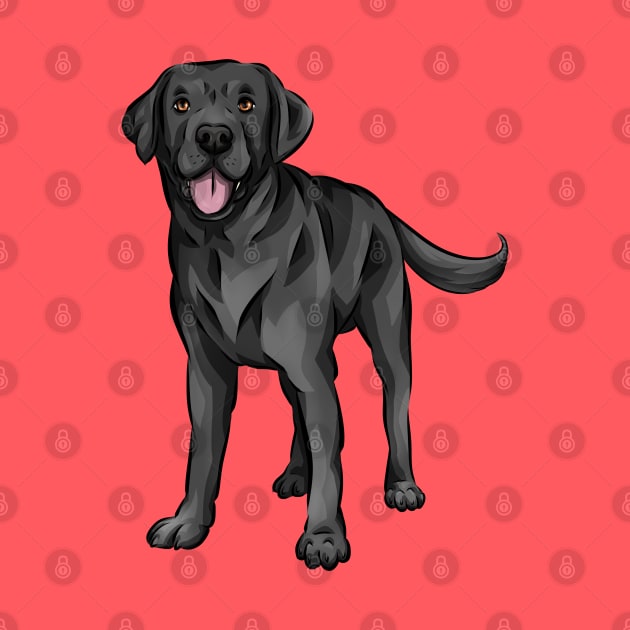 Cute Black Labrador Dog by Shirin Illustration