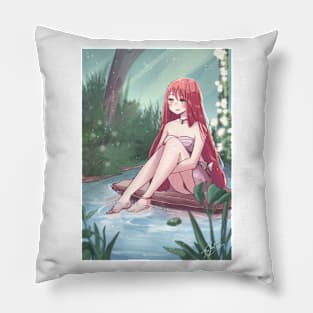 Sitting by the lake Pillow