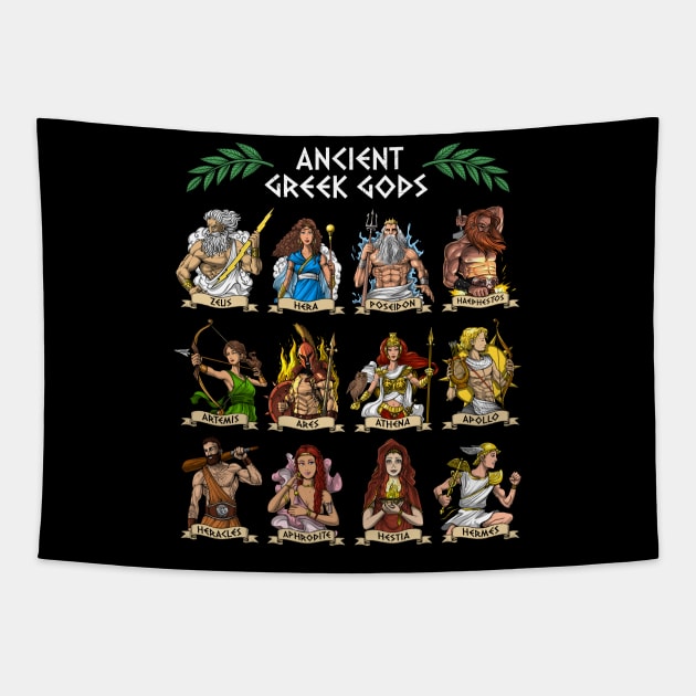 Ancient Greek Gods Tapestry by underheaven