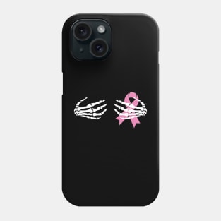 Breast Cancer Awareness Skeleton Hands Pink Ribbon Phone Case