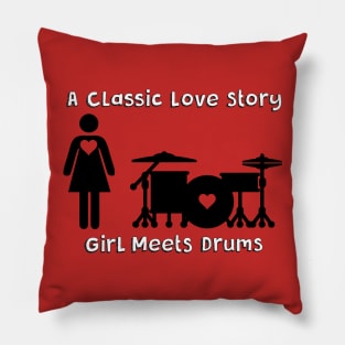 Girl Meets Drums Pillow