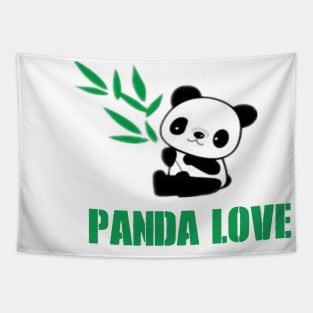 Panda Love - Green Bamboo Tapestry