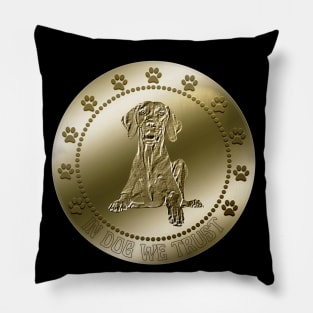 Vizsla, Coin, Funny, Dog, Money, Currency Pillow