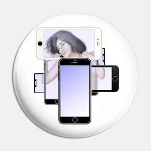 Illustration Logo – Phone Imaged Girl Pin