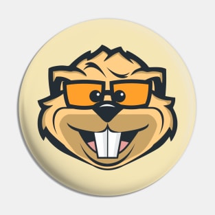 Beaver with Glasses Pin