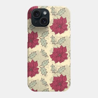 Poinsettia Christmas pattern design Phone Case