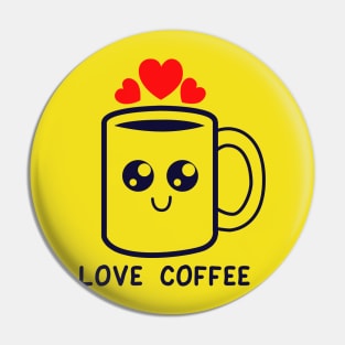 Love coffee doodle Pin