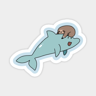 Sloth Riding a Dolphin Magnet